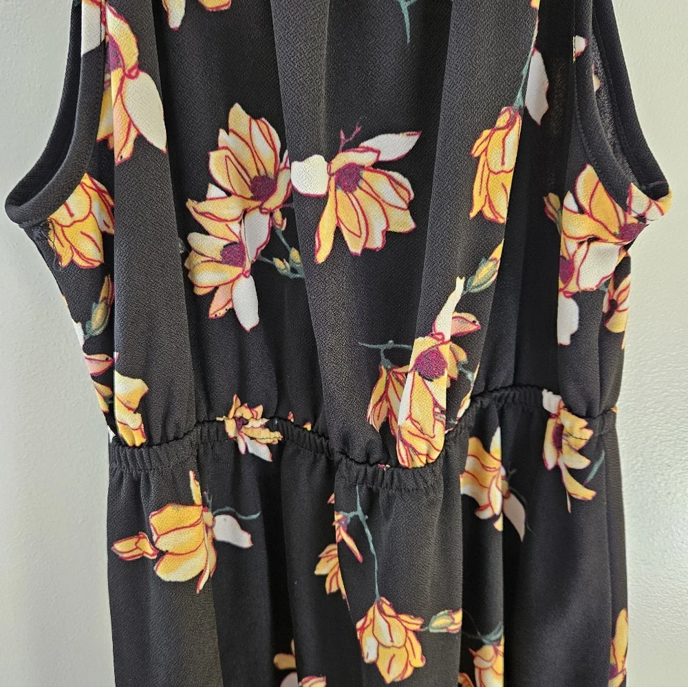 Almost Famous Floral Black Halter Dress - Picture 2 of 6